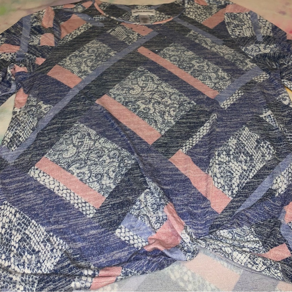 Alfred Dunner Patchwork Shirt Large - image 5